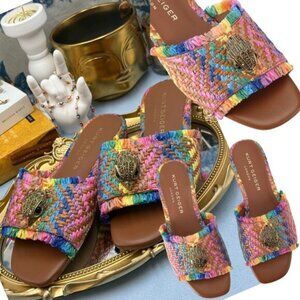 Kurt Geiger Multicolor Woven Slide Sandals